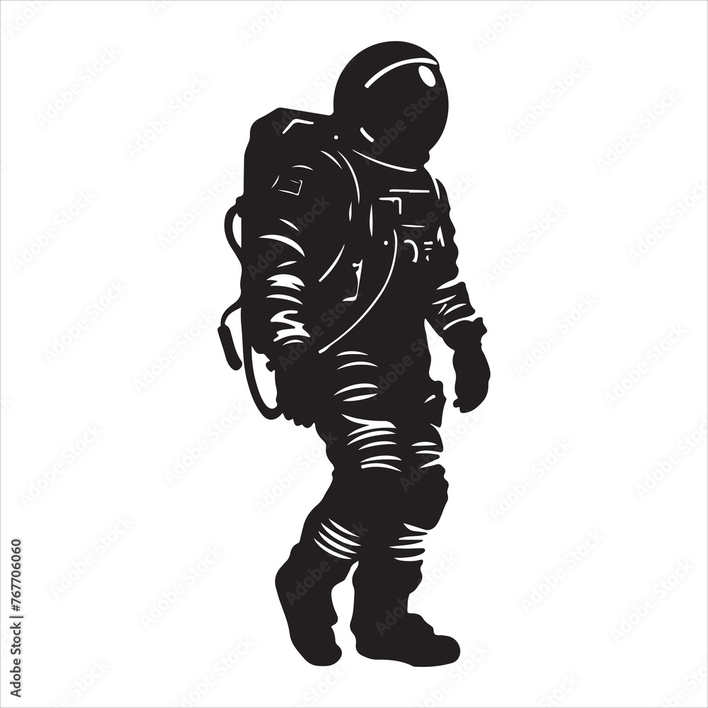 Astronaut Silhouette Vector Art on a white background Astronaut Silhouette Vector Art on a white background