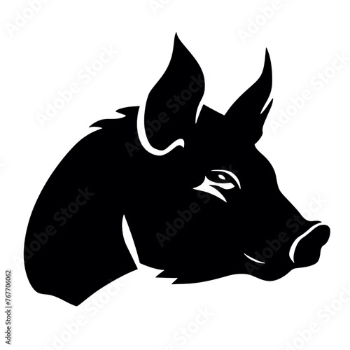 Wallpaper Mural Pig head silhouette Torontodigital.ca