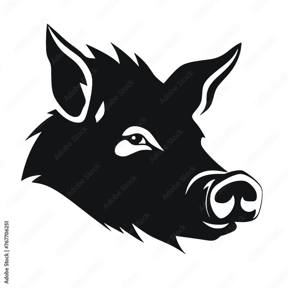 Pig head silhouette Pig head silhouette