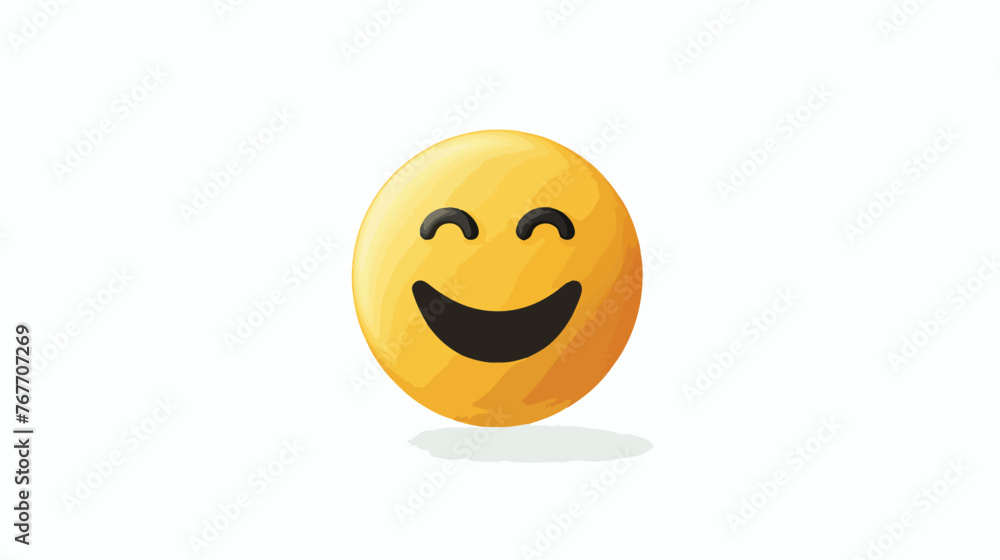 Yellow Smiling Emoji With Smiling Eyes flat vector 