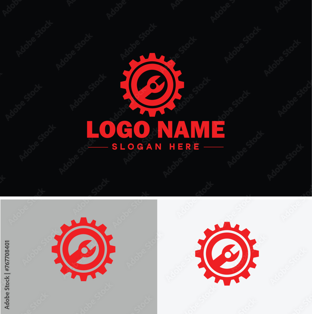 Fototapeta premium gear logo icon vector for business brand app icon cogwheel mechanic engine Industrial auto repair maintenance automotive gear logo template