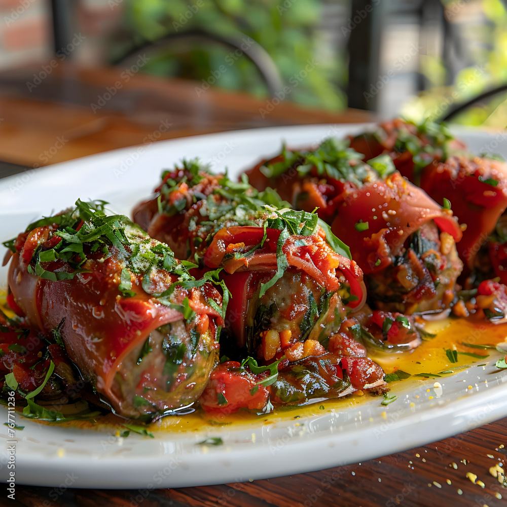 A plate of Italian Braciole A plate of Italian Braciole