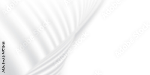 Curtain white wave soft shadow and blurred. fabric shapes curved designs. abstract background on isolated.
