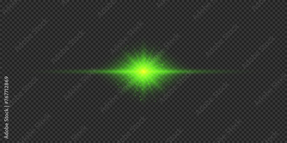 Green horizontal light effect of lens flares Green horizontal light effect of lens flares