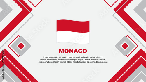 Monaco Flag Abstract Background Design Template. Monaco Independence Day Banner Wallpaper Vector Illustration. Monaco Background