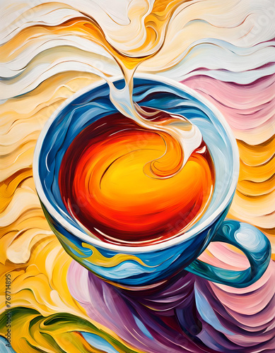 Beautiful swirly hot tea or coffee © cobaltstock