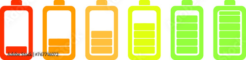 battery charging bars vector design in full state and drain state illustration