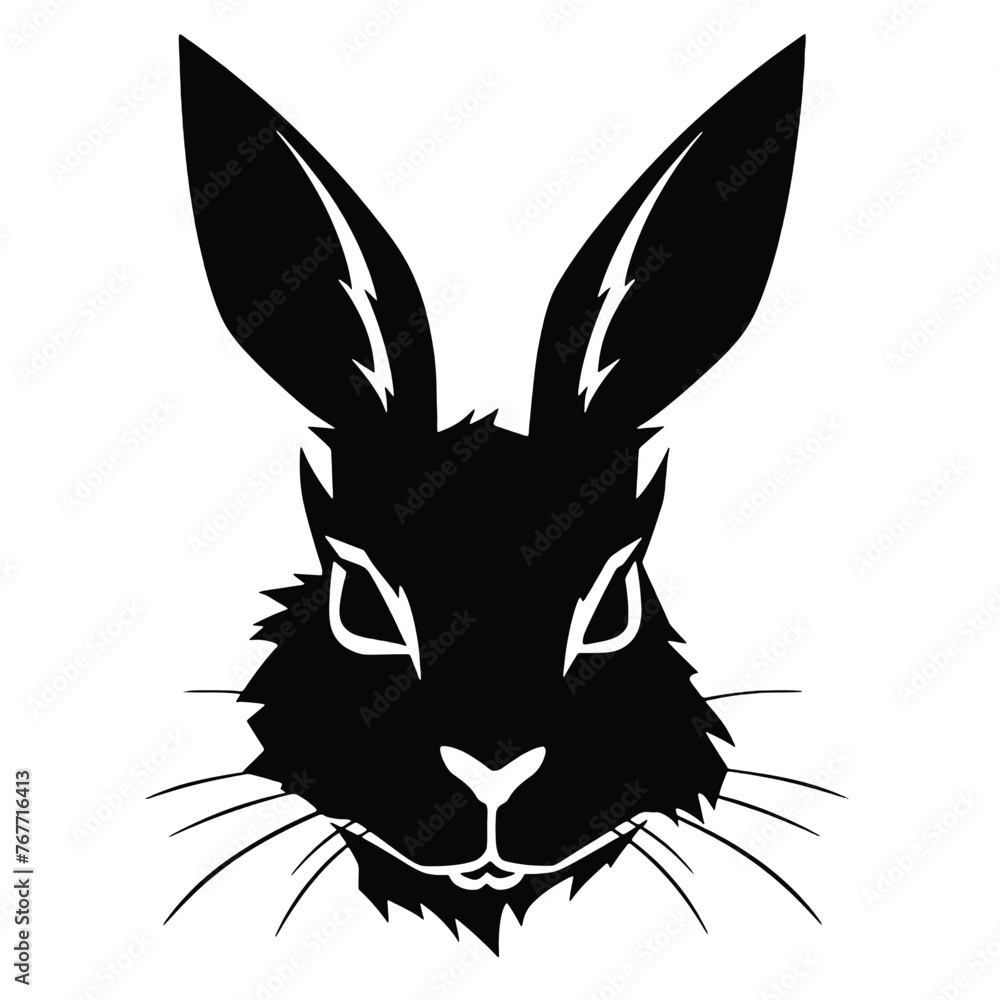 Hare silhouette icon on a white background Hare silhouette icon on a white background