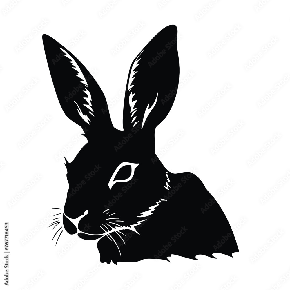 Hare silhouette icon on a white background Hare silhouette icon on a white background