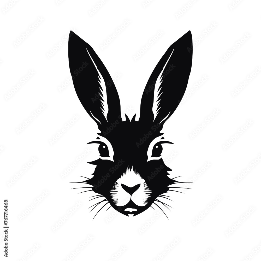 Hare silhouette icon on a white background Hare silhouette icon on a white background