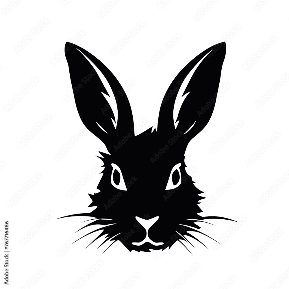 Fototapeta premium Hare silhouette icon on a white background 