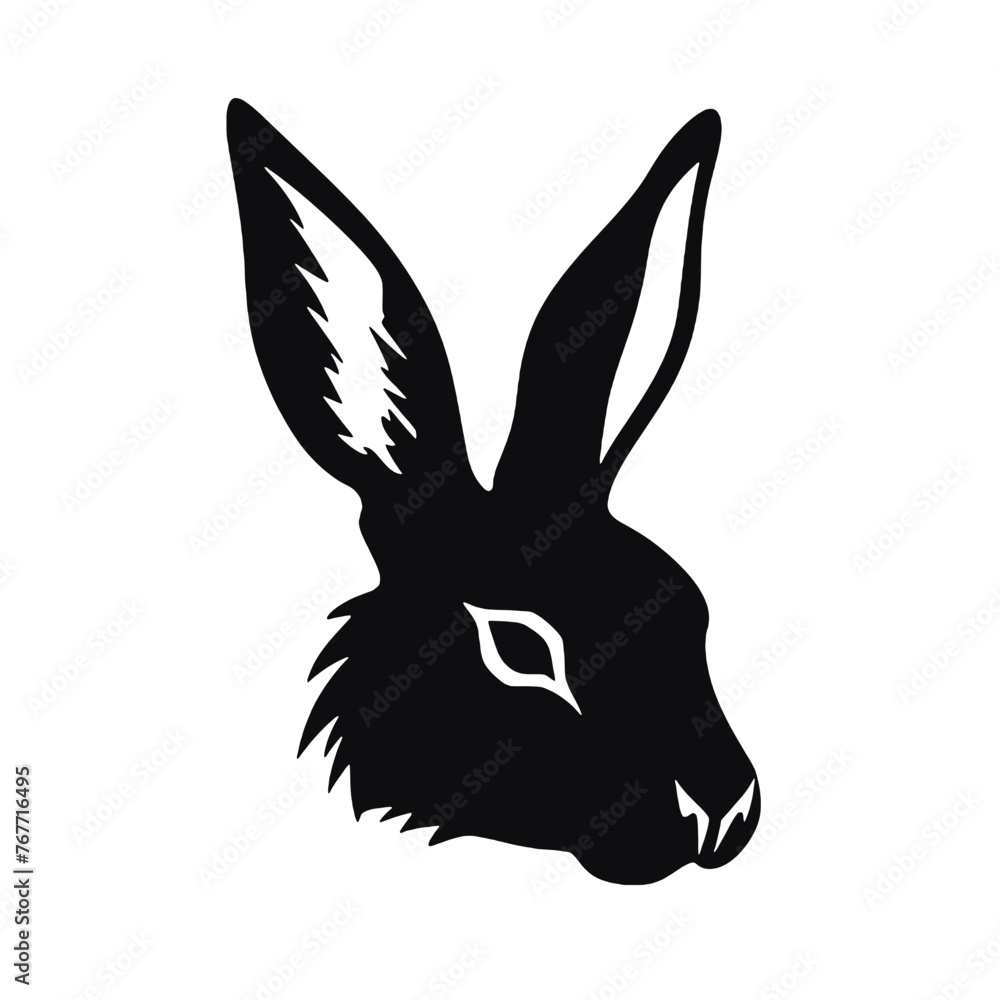 Hare silhouette icon on a white background Hare silhouette icon on a white background