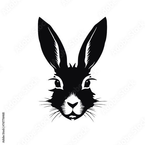 Hare silhouette icon on a white background 