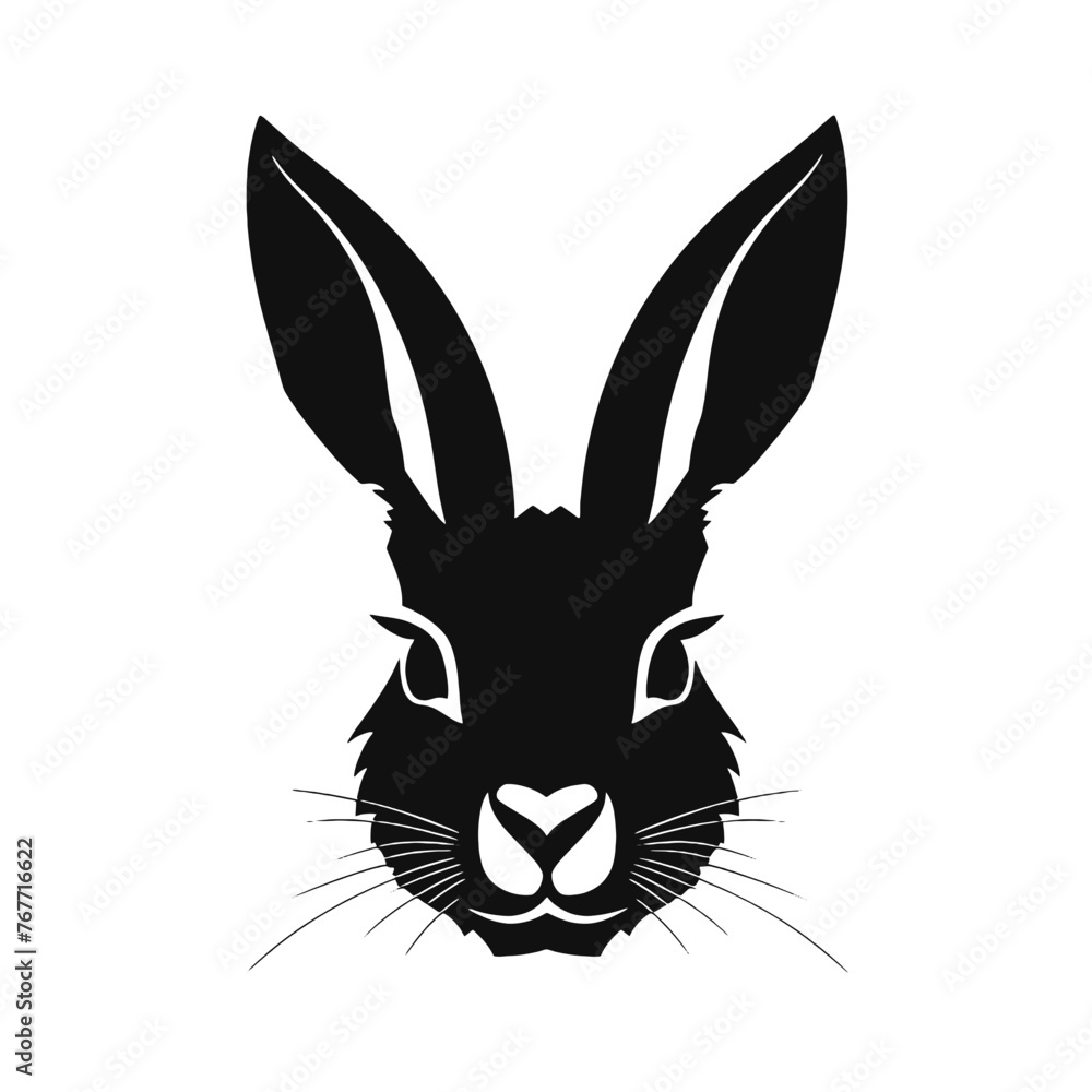 Fototapeta premium Hare silhouette icon on a white background 
