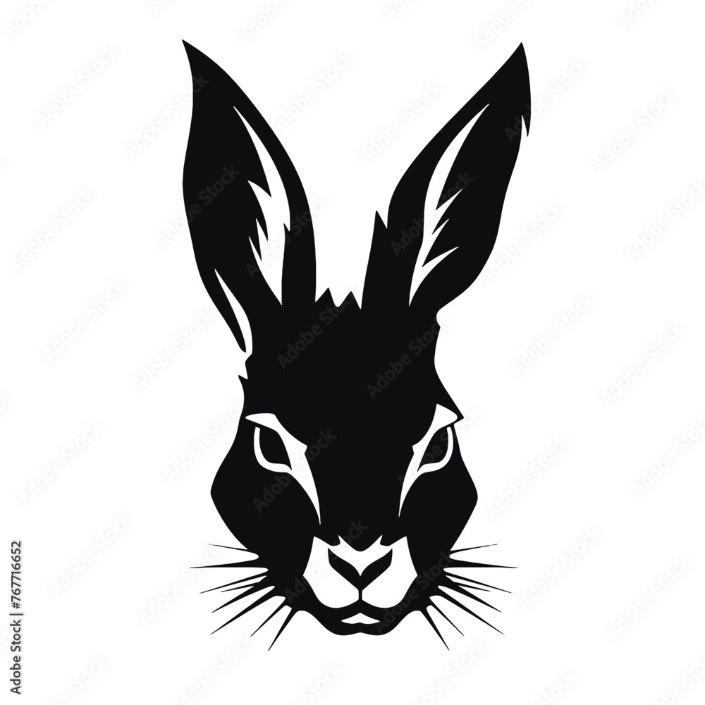 Hare silhouette icon on a white background Hare silhouette icon on a white background