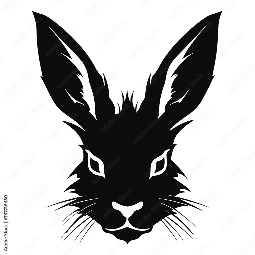 Hare silhouette icon on a white background Hare silhouette icon on a white background