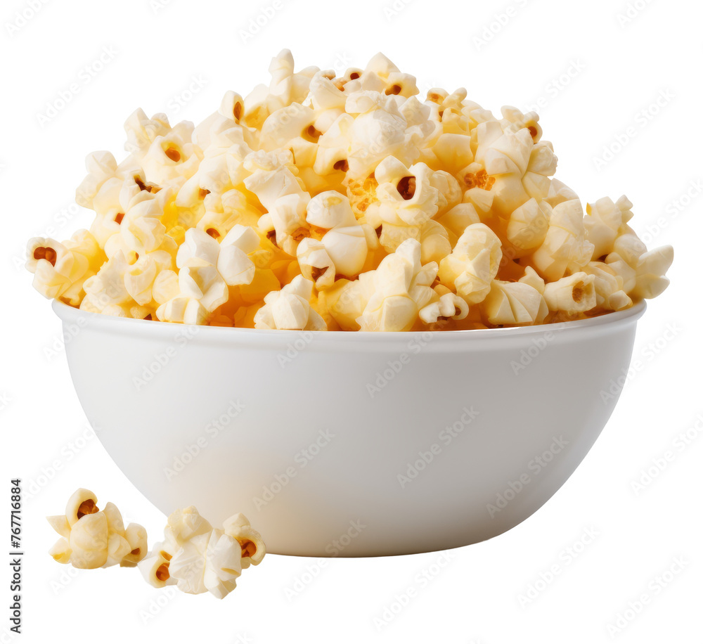 popcorn in bowl isolated on transparent background popcorn in bowl isolated on transparent background