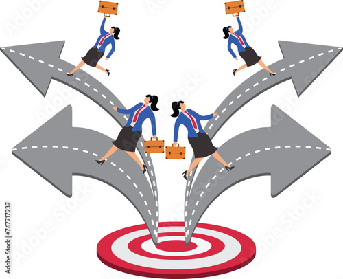 Shortcuts and passages, privileges, special paths, unfairness, competitive or professional advantages, quick paths to a goal, businesswomen who reach a goal early through special paths