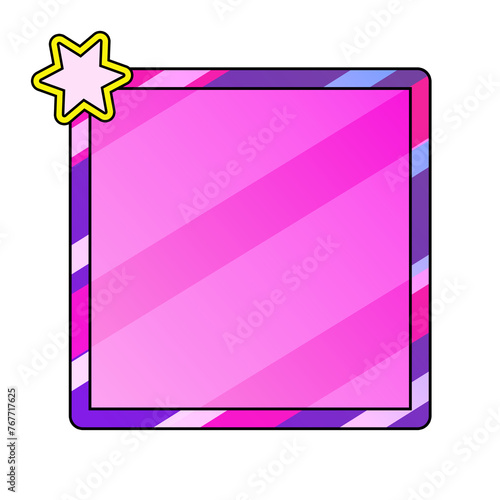 Frame style memphis comic pop art retro 90s