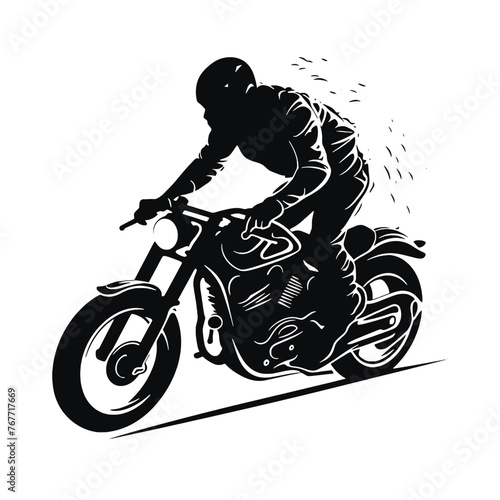 silhouette of a biker on motorcycle