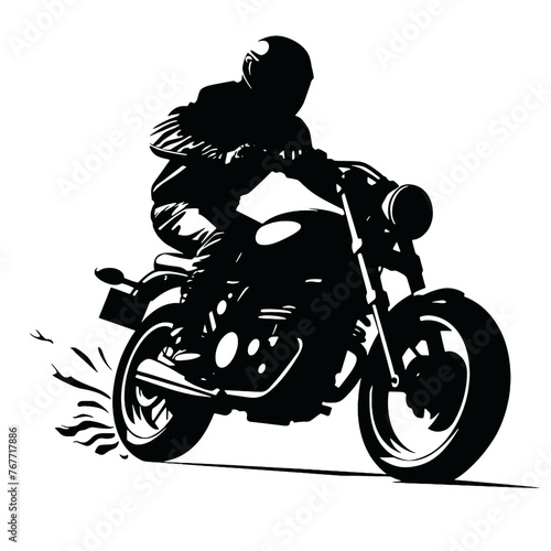 silhouette of a biker on motorcycle