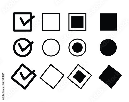 set of simple check list isolated on white background