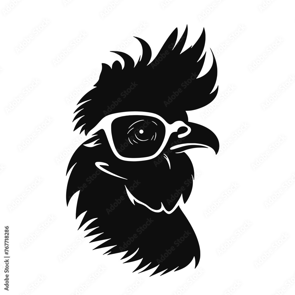 Fototapeta premium Chicken , Rooster Sunglasses