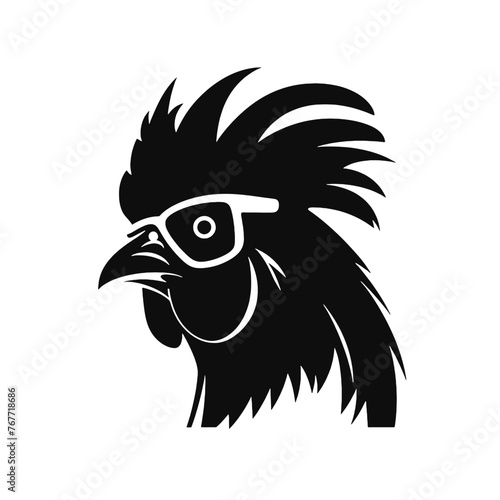  Rooster  with sunglasses Silhouette 