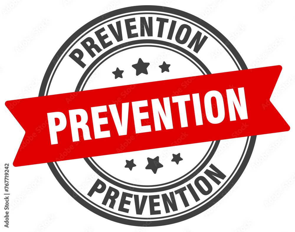 prevention stamp. prevention label on transparent background. round sign