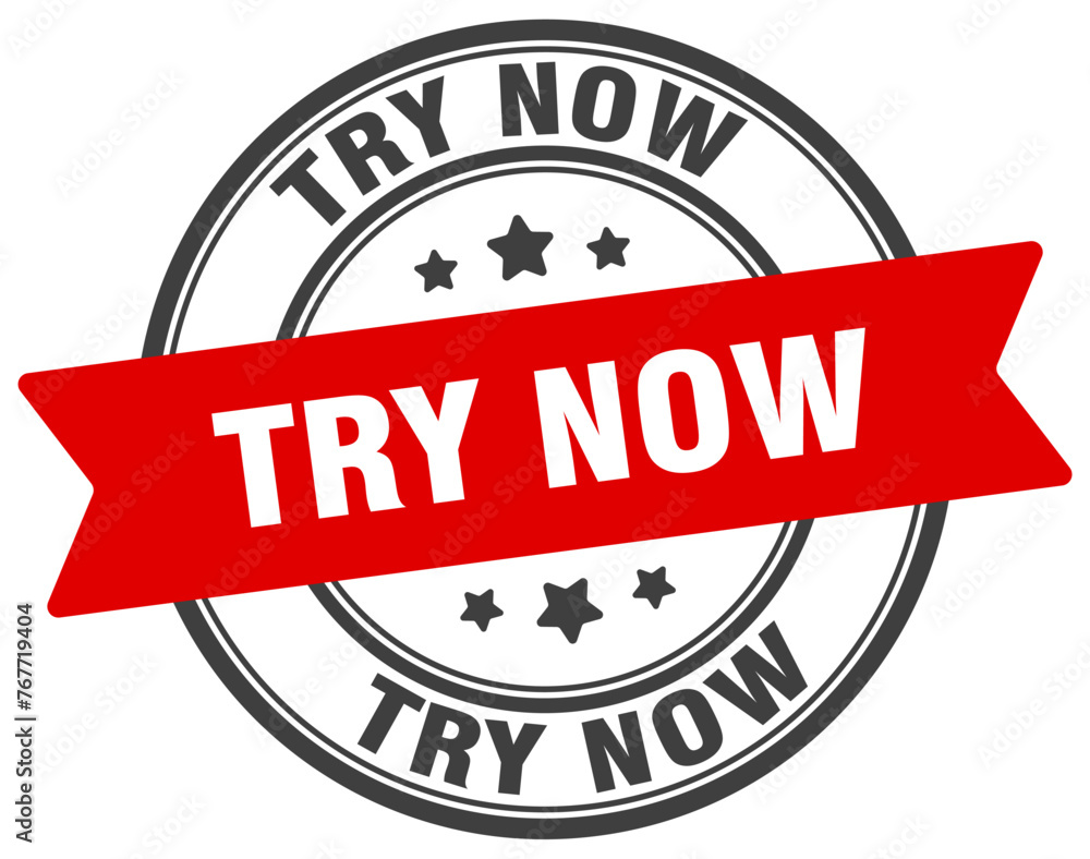 Fototapeta premium try now stamp. try now label on transparent background. round sign