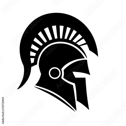 spartan helmet with a  crest  Silhouette 