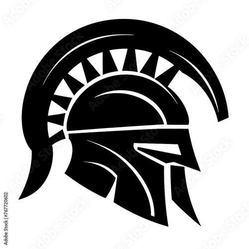 spartan helmet with a  crest  Silhouette 