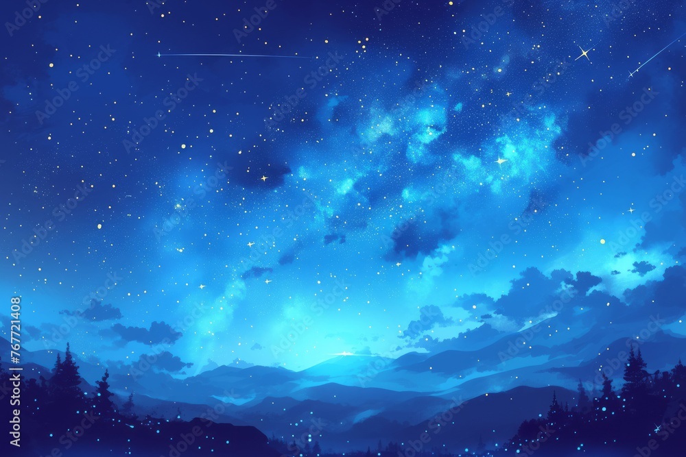 Anime space background, wallpaper, illustration