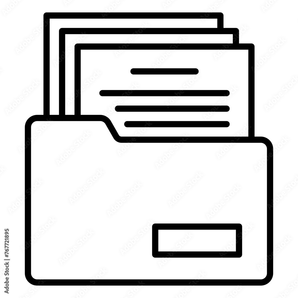 Folder document icon for computer file storage Folder document icon for computer file storage