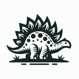 Cartoon stegosaurus on white background
