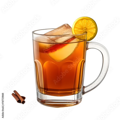 An Isolated Tasty Apple Cider Hot Toddy Cocktail Drink, Transparent Background, PNG