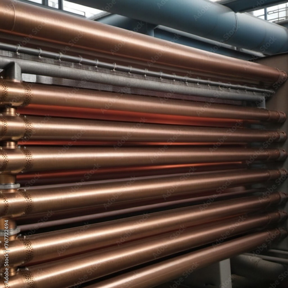 Copper bronze heat exchanger pipes. Heavy nonferrous metallurgy