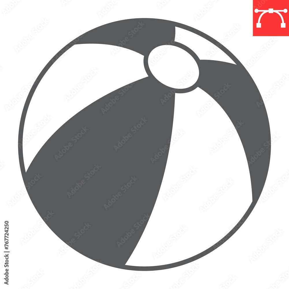 Beach ball glyph icon, summer and activity, game ball vector icon, vector graphics, editable stroke solid sign, eps 10. Beach ball glyph icon, summer and activity, game ball vector icon, vector graphics, editable stroke solid sign, eps 10.
