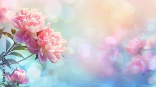 Pink Peonies with Soft Bokeh Effect
