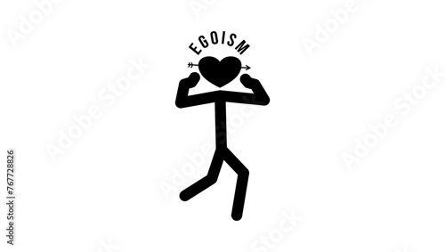 egoism emblem, black isolated silhouette