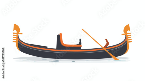 Venice Gondola Flat vector isolated on white backgrou