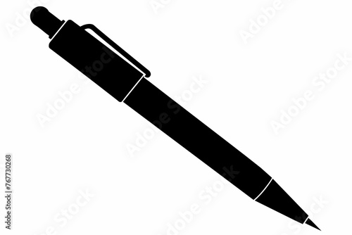 simple-stylist-pen-black-silhouette-vector-white-background