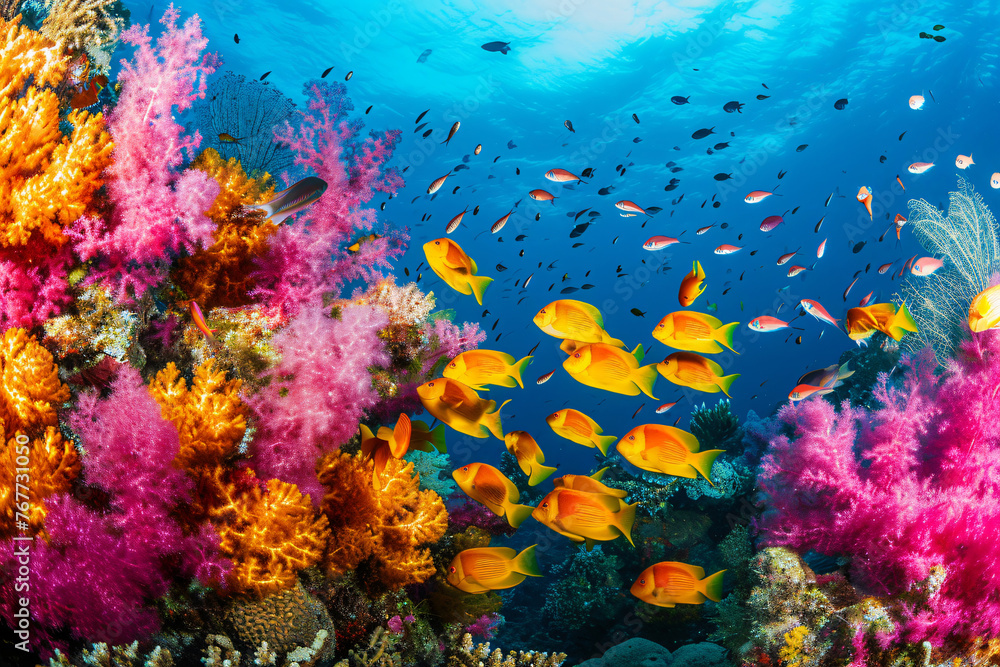 Fototapeta premium Photo a coral reef garden filled with vibrant color