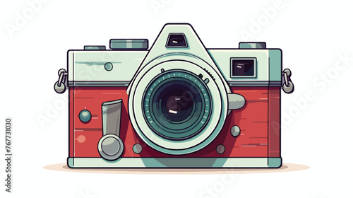 Vintage Camera Flat vector isolated on white background