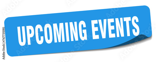 upcoming events sticker. upcoming events label