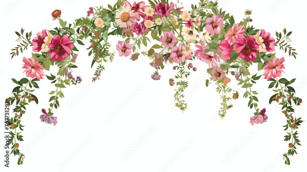 Vintage Floral Arch Clipar Flat vector isolated on white