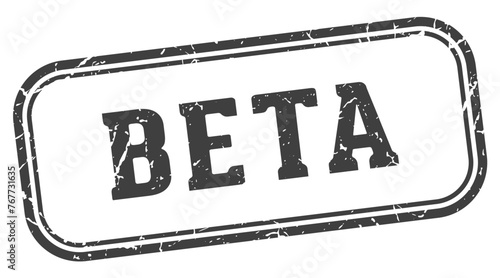 beta stamp. beta rectangular stamp on white background
