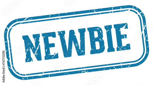 newbie stamp. newbie rectangular stamp on white background