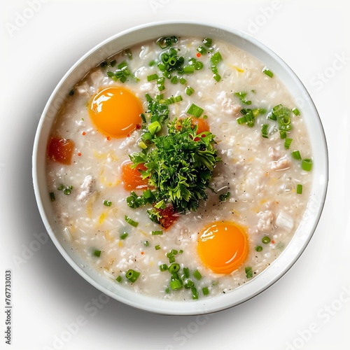 Yummy Genfo Porridge like dish isolated on white background photo