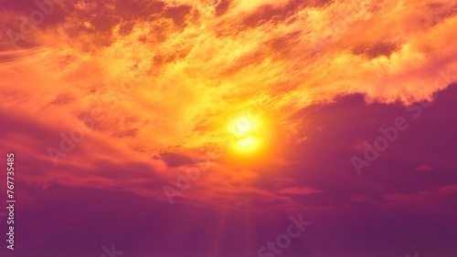 sunrise with clouds, light rays and other atmospheric effect, illustration © aleksandar nakovski